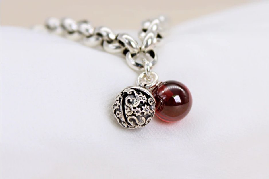 925 Sterling Silver Gemstone Star Bell Bracelet Korea Japan Style Women Girl Lady Fashion Vintage Style Jewelry Gift