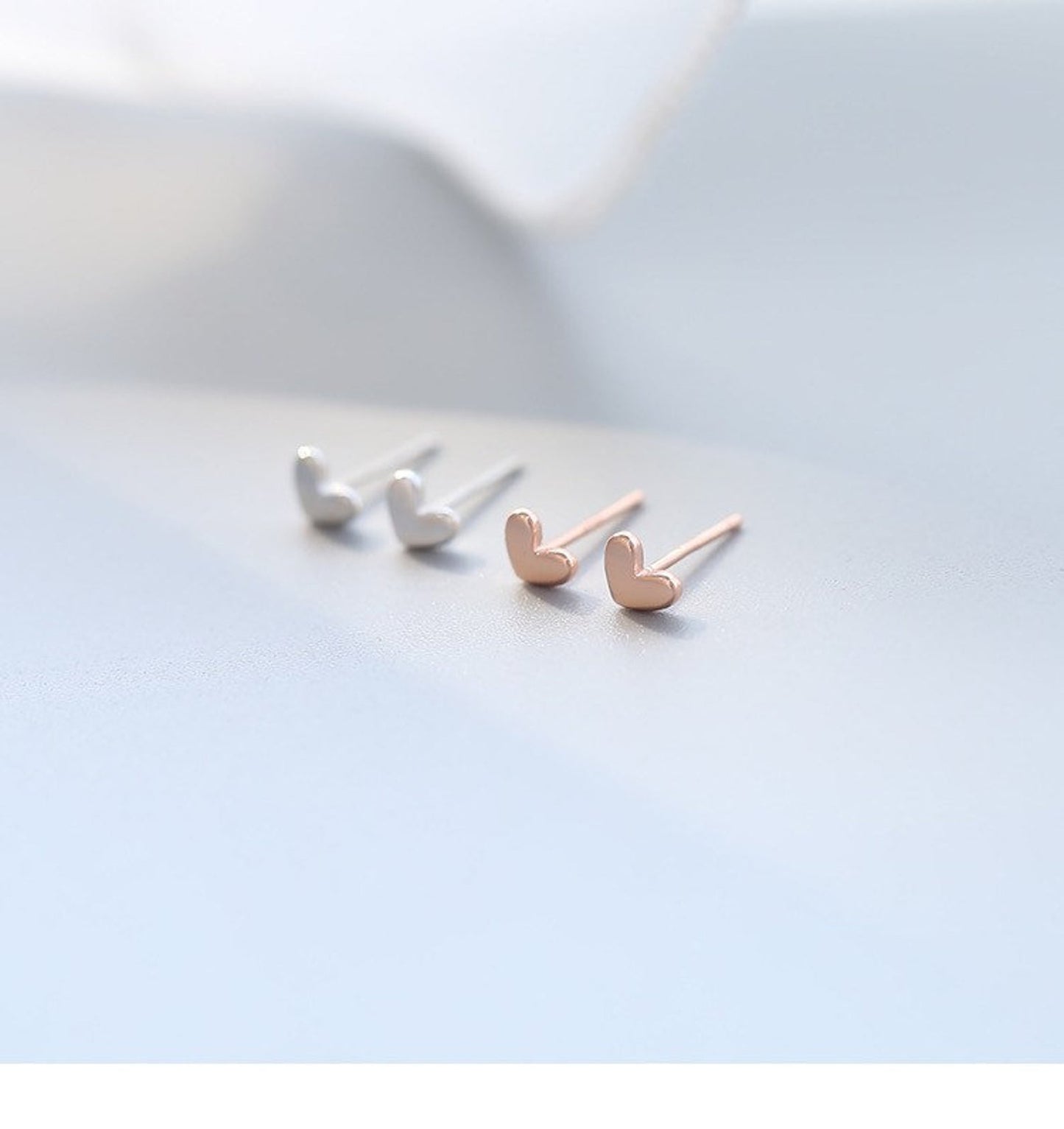Gold Plated Sterling Silver Heart Earring Minimalist Earrings