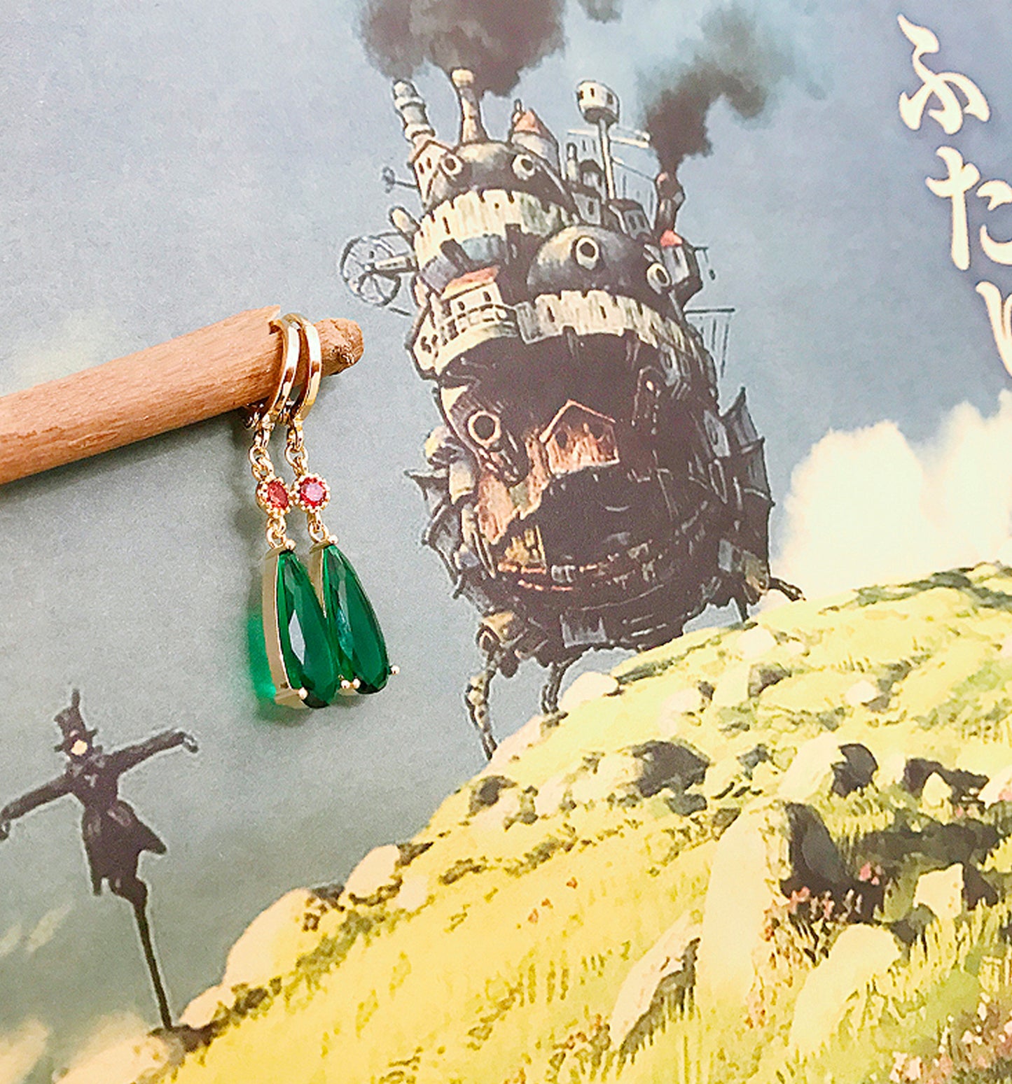 Howl's Moving Castle Huggie Hoop Vintage Earrings Women Jewelry Best Gift Idea
