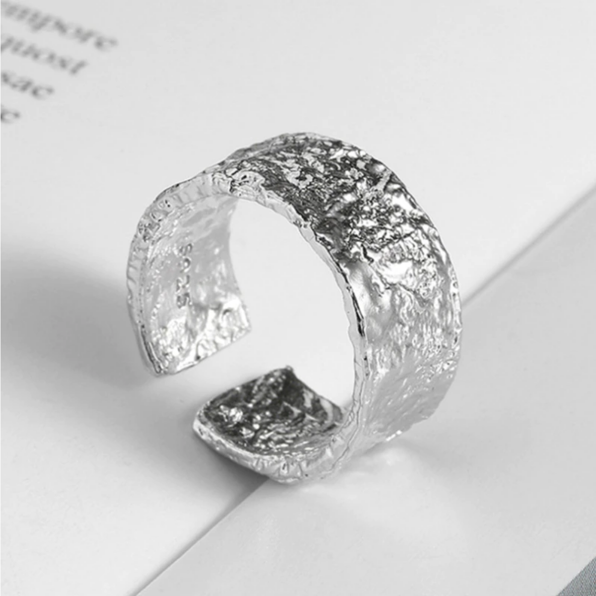 Adjustable Sterling silver gold ring. Gift for Her