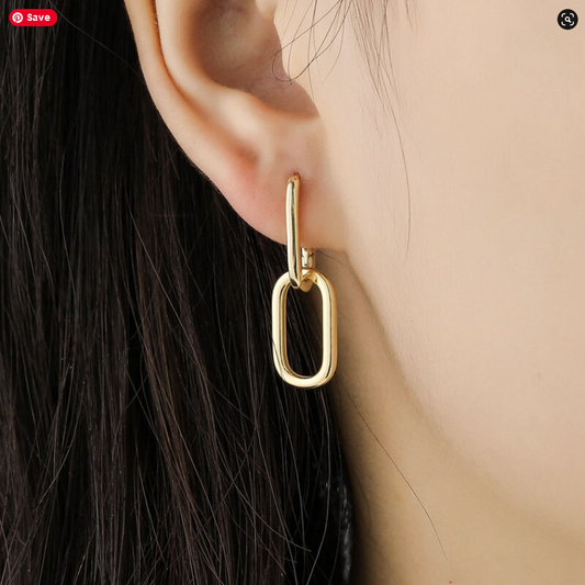 925 Sterling Silver Oval Hoop Earrings For Women Geometric Hot Elegant Love Gold Plated Earrings Gift