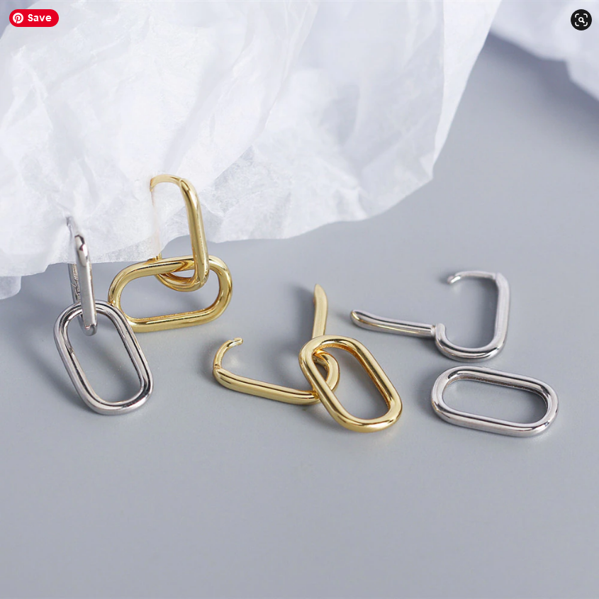 925 Sterling Silver Oval Hoop Earrings For Women Geometric Hot Elegant Love Gold Plated Earrings Gift