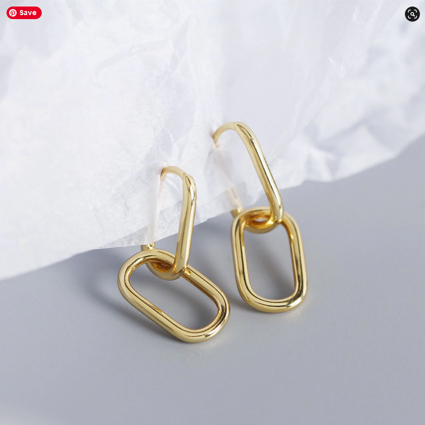 925 Sterling Silver Oval Hoop Earrings For Women Geometric Hot Elegant Love Gold Plated Earrings Gift