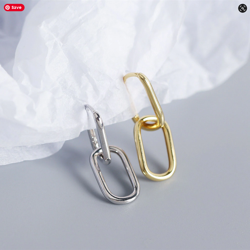 925 Sterling Silver Oval Hoop Earrings For Women Geometric Hot Elegant Love Gold Plated Earrings Gift